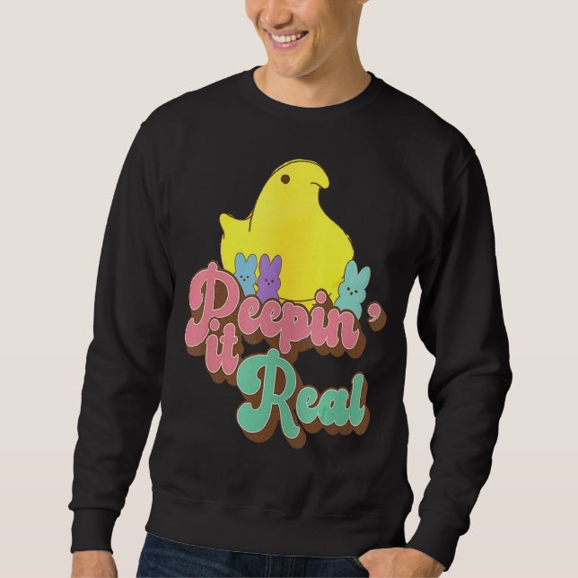 Sudadera Peepin It Real Happy Easter Bunny Egg Hung Hung 1 (Anverso)