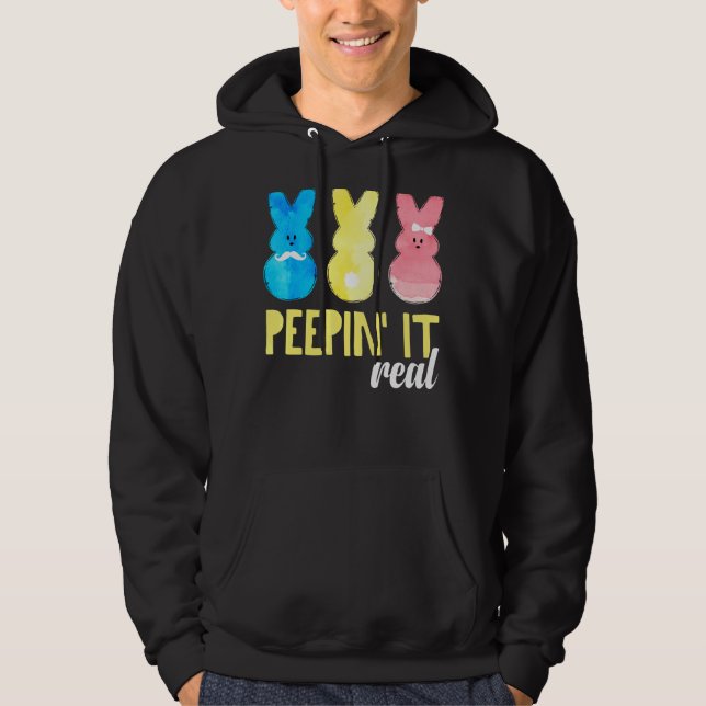 Sudadera Peepin It Real Shirt Happy Easter Bunny Egg Hunt (Anverso)