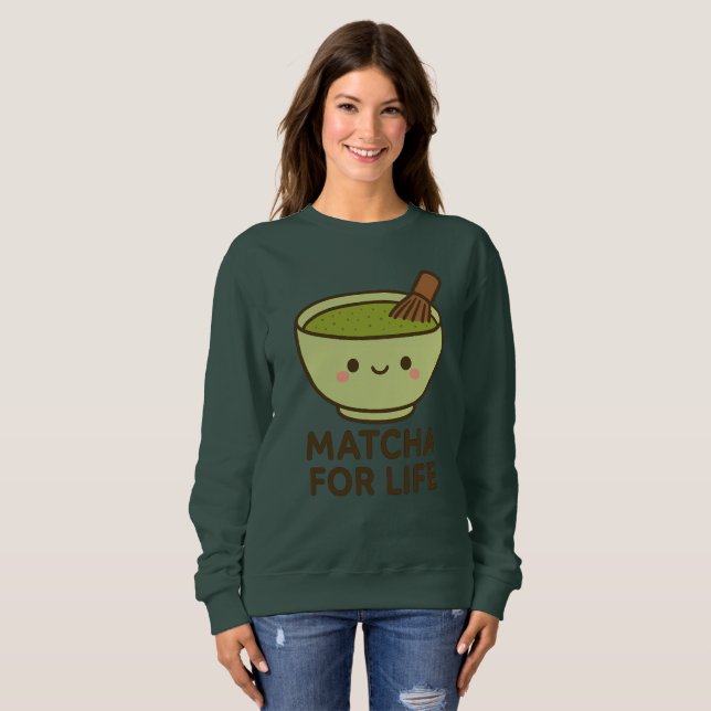 Sudadera Pegatina Cute Matcha Bowl (Anverso completo)