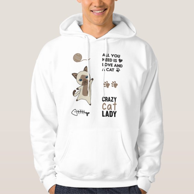 Sudadera Pegatina De Animales Cutos De Gatos Enamora A Los  (Anverso)