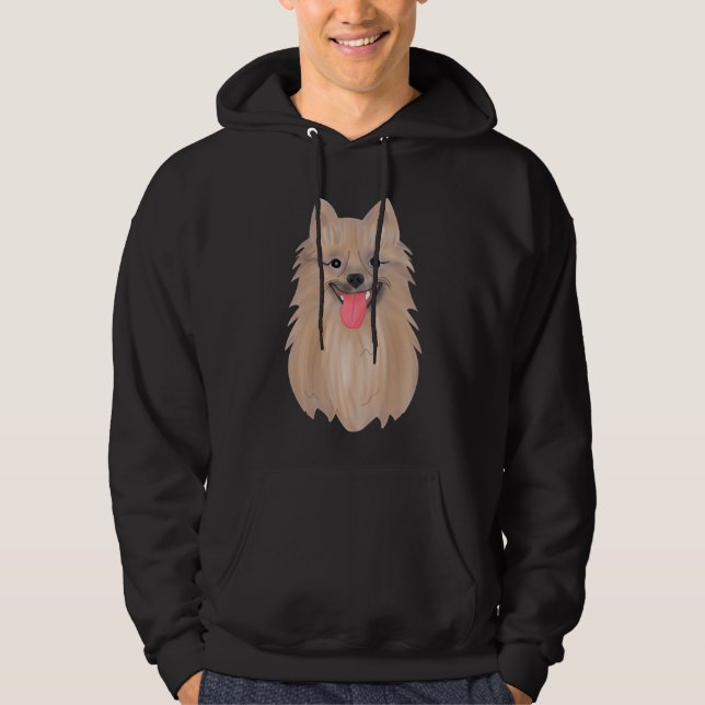 Sudadera Pegatina de arte de vectores de perro de Pomerania (Anverso)