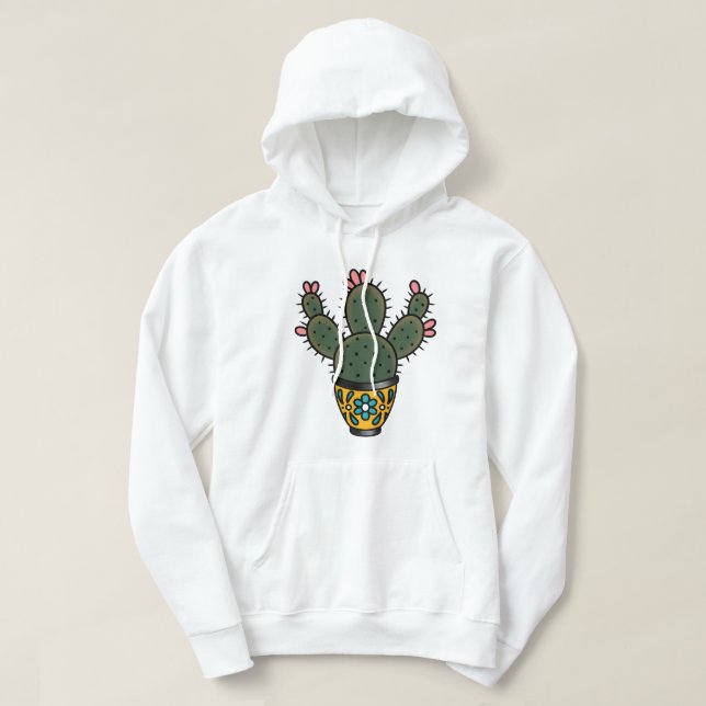 Sudadera Pegatina de cactus de corte (Diseño del anverso)