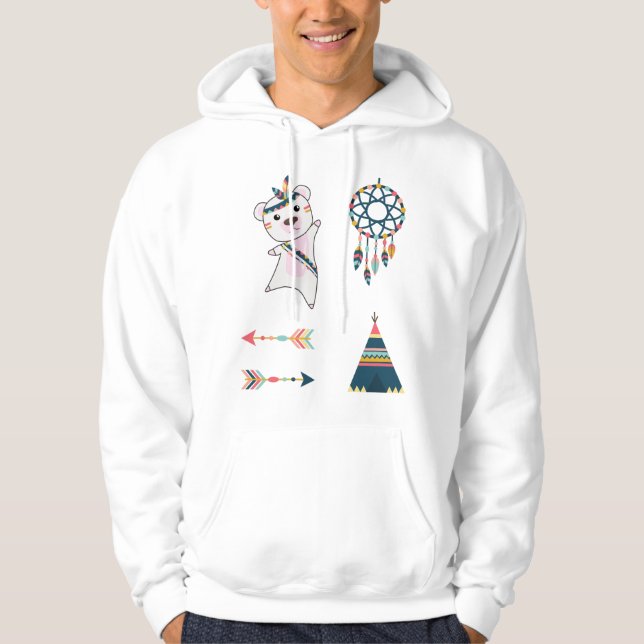 Sudadera Pegatina de oso polar indio Set Bear Dreamcatcher (Anverso)