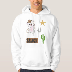 Sudadera Pegatina occidental del oso polar Cowboy