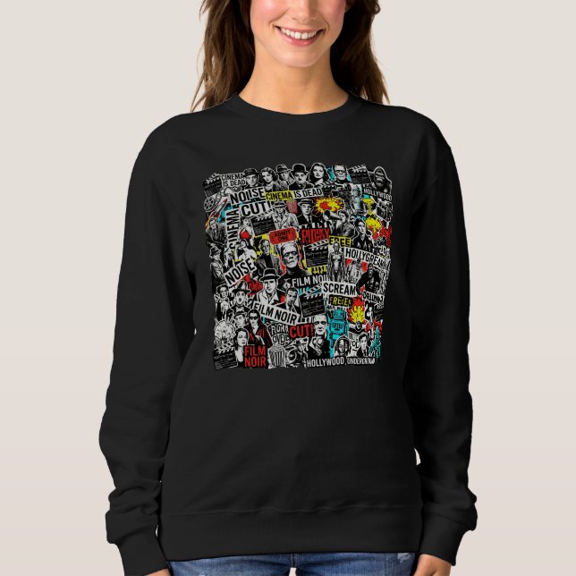Sudadera Pegatinas de Collage de Cine Clásico Retro - Fi Vi (Anverso)