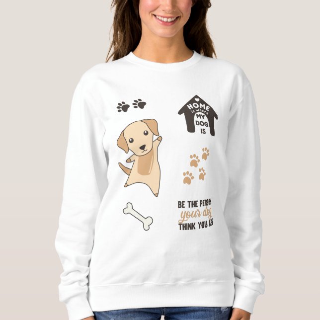 Sudadera Pegatinas del perro adorable Labrador (Anverso)