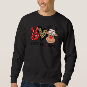 Sudadera Pego Paz Amor Enfermera a los renos Feliz Navidad