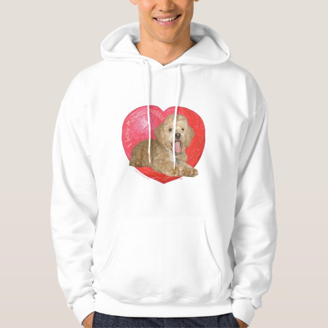 Sudadera Pekingés / mezcla de caniche día de San Valentín (Anverso)