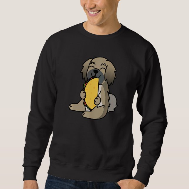 Sudadera Pekingese Eating A Taco Dog   (Anverso)