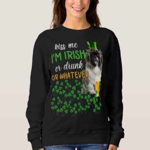 Sudadera Pekingese me besa, soy irlandés, ebrio o lo que se
