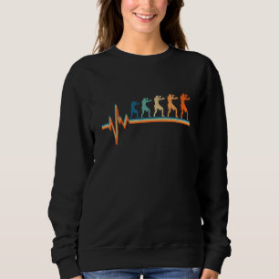 Sudadera Pelea de boxeador vintage retro latido del corazón