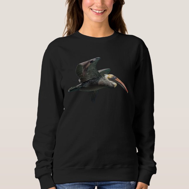 Sudadera Pelican Bird Flying Soaring Seabird Beach Nature L (Anverso)