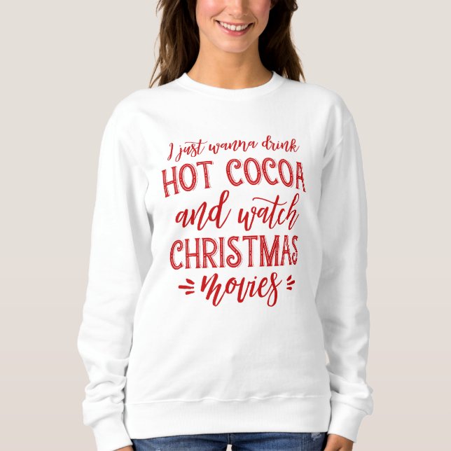Sudadera Películas elegantes de Cacao caliente y Navidades (Anverso)
