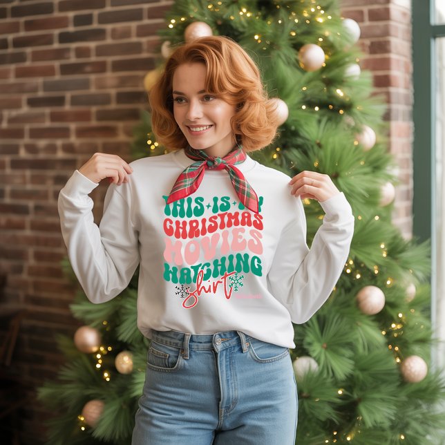 Sudadera Películas personalizadas de Navidades retro (Personalized Retro Christmas Movies Watching Sweatshirt)
