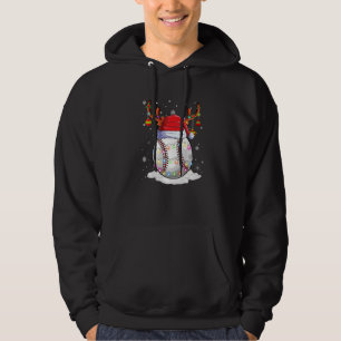 Sudadera Pelota de béisbol de Navidad Luces de sombrero de