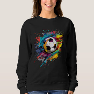 Sudadera Pelota de fútbol colorida de arte Splash