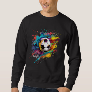 Sudadera Pelota de fútbol colorida de arte Splash
