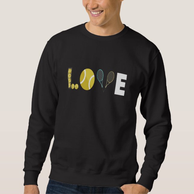 Sudadera Pelota de raquetas de amor de tenis (Anverso)