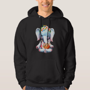 Sudadera Pelota de rugby de flor de elefante con animal