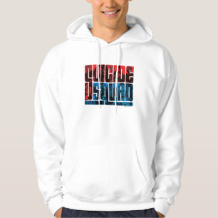 Sudadera Pelotón del suicidio logotipo rojo y azul del