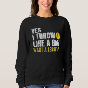 Sudadera Peluquería De Softbol Que Tira Como Un Chica De Bé