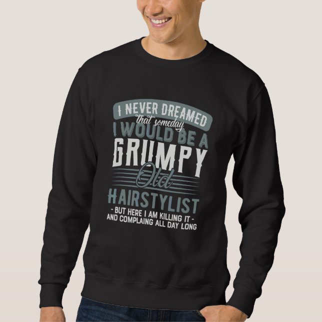 Sudadera Peluquero gruñón y viejo (Anverso)
