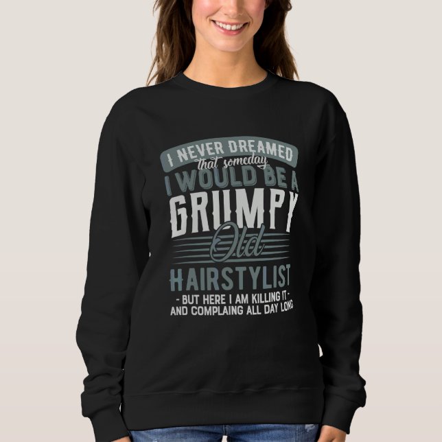 Sudadera Peluquero gruñón y viejo (Anverso)