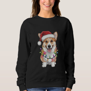 Sudadera Pembroke Welsh Corgi Santa Luces Árbol de Navidad 