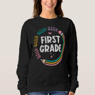 Sudadera Pencil Hello First Grado Equipo 1er Grado Profesor