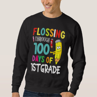 Sudadera Pencil Student Senior Flossing Through 100 Days Of