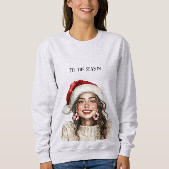 Sudadera Pendientes de Caramelo de Navidad para Chica de Pe (Anverso)