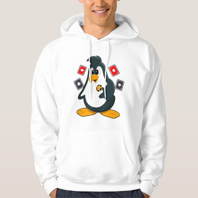 Sudadera Penguin at Poker with Poker cards (Anverso)