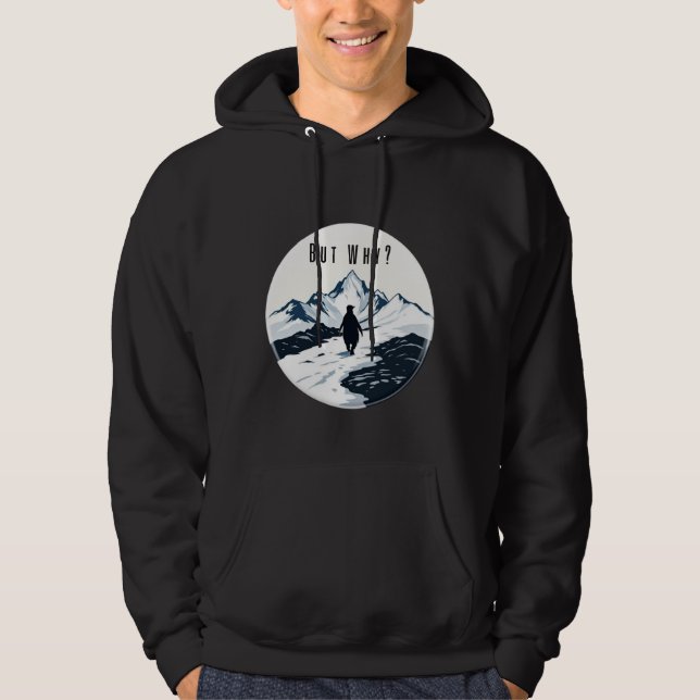 Sudadera Penguin But Why? – Existential Meme Badge (Anverso)