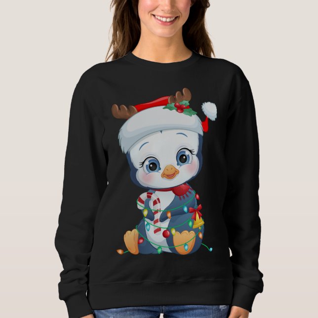 Sudadera Penguin Santa Hat Navidades Penguin Lovers Pajama (Anverso)