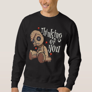 Sudadera Pensando En Tu Muñeca Voodoo Con Pins Gracioso Hal