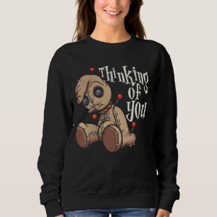 Sudadera Pensando En Tu Muñeca Voodoo Con Pins Gracioso Hal