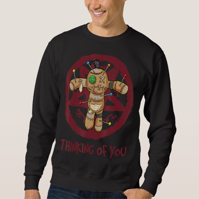 Sudadera Pensando En Usted Muñeca Voodoo Gótico Pastel Satá (Anverso)