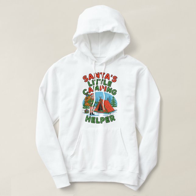 Sudadera Pequeña ayudante de camping de Santa Navidades dis (Diseño del anverso)