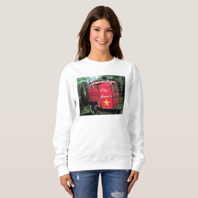Sudadera Pequeña caravana gitana roja personalizada (Anverso completo)