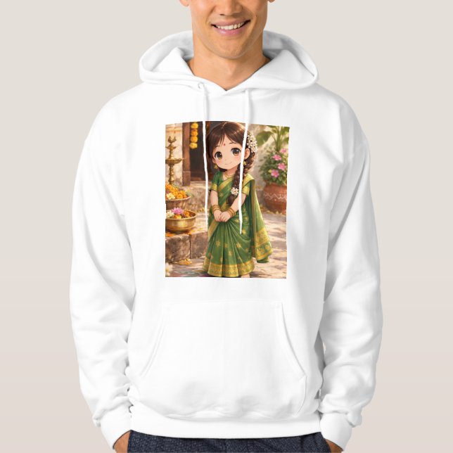 Sudadera Pequeña Grace de verde (Anverso)