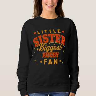 Sudadera Pequeña hermana mayor fan del rugby jugador gracio