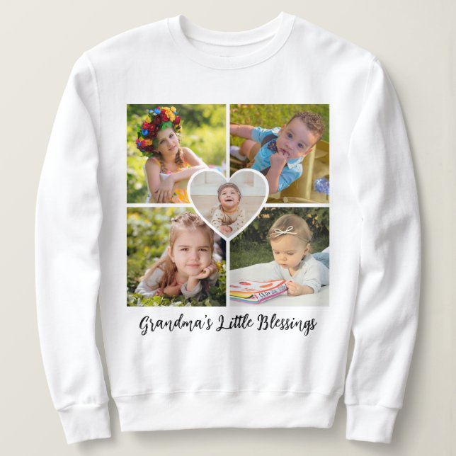 Sudadera Pequeñas Bendiciones de la Abuela Collage Personal (Anverso del diseño)