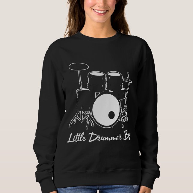 Sudadera Pequeño Drummer Boy Drummer Set de música (Anverso)