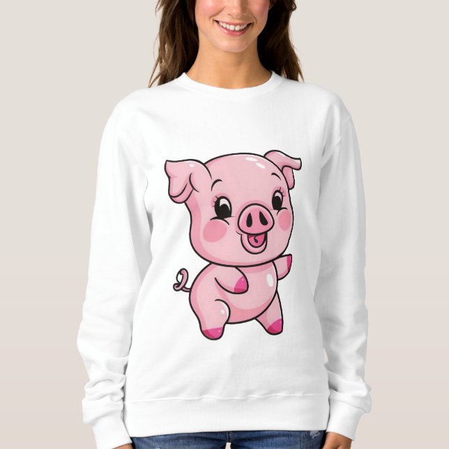 Sudadera Pequeño y lindo Lechón (Anverso)