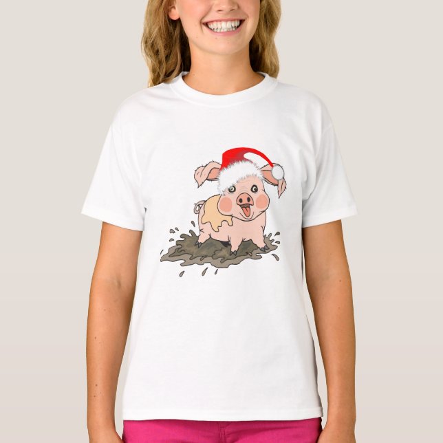 Sudadera Pequeños Navidades de cerdo (Anverso)