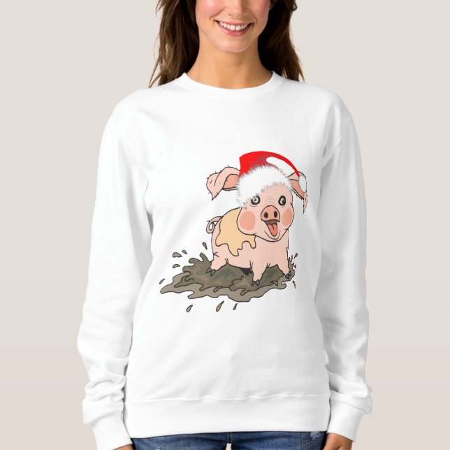 Sudadera Pequeños Navidades de cerdo (Anverso)