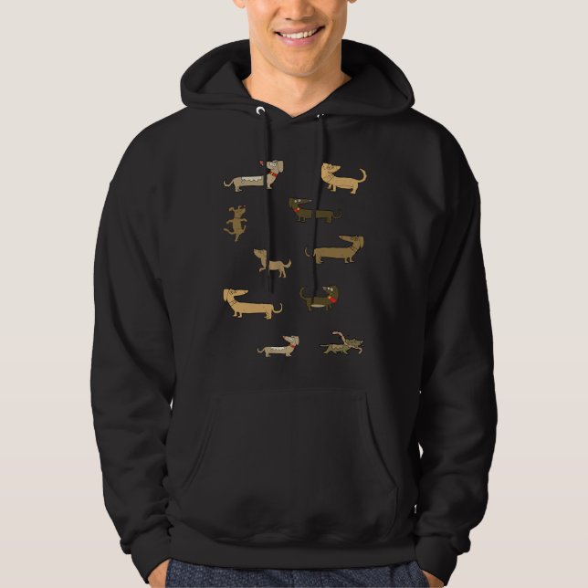 Sudadera Pequeños Pegatinas de perros de Dachshund (Anverso)