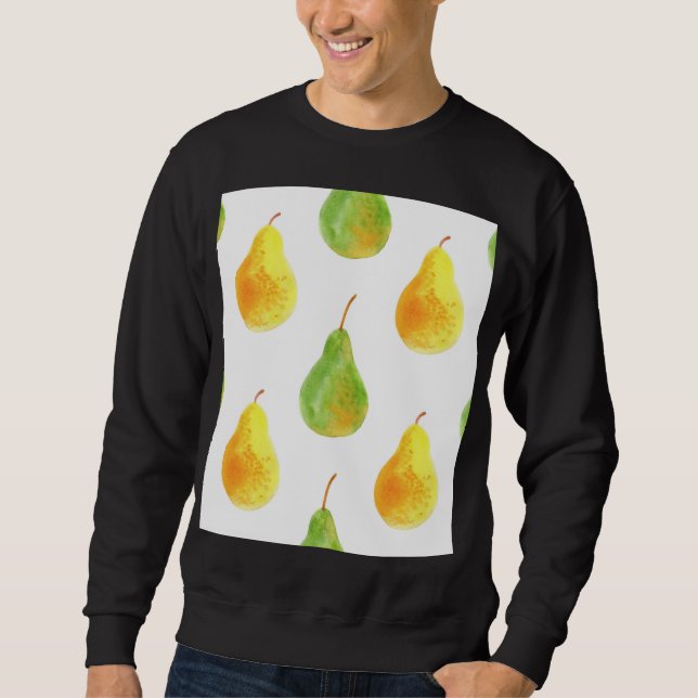 Sudadera Peras dibujadas a mano, imagen de la comida acuare (Anverso)
