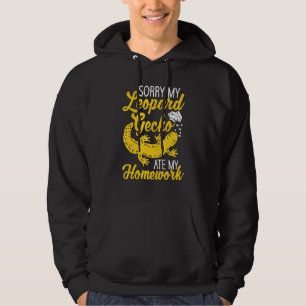 Sudadera Perdón por mi leopardo gecko Ate My Homework Herpe