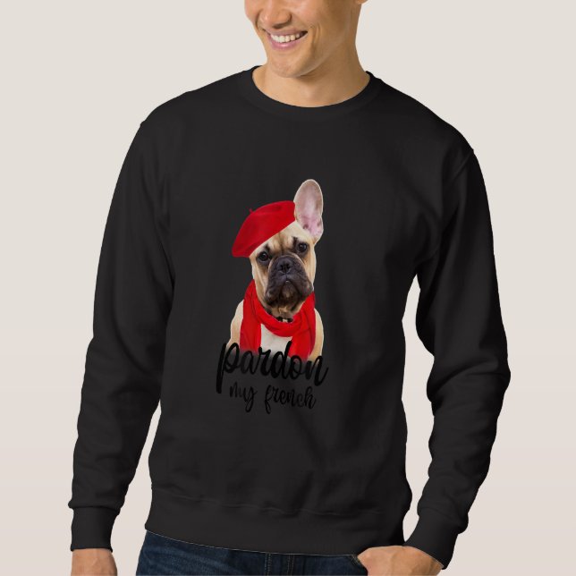Sudadera Perdone a mi madre francesa de perro Bulldog (Anverso)